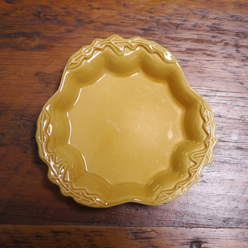 Vintage APPOLIA Ash Tray France Green Brown Glazed Ceramic Snack Candy Dish